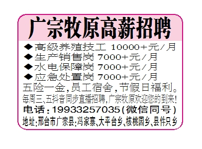 广宗牧原高薪招聘